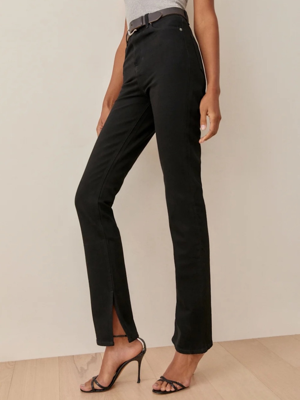 Reformation Black Straight-Leg Jeans - High-Rise